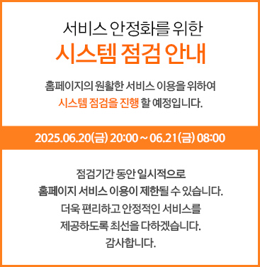 임시점검 안내 팝업